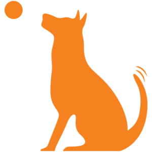 The orange ball and dog icon used in the Homestead Dogs logo
