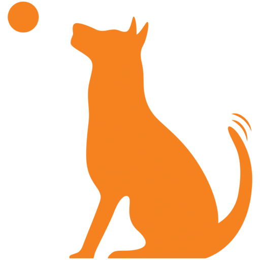 The orange ball and dog icon used in the Homestead Dogs logo