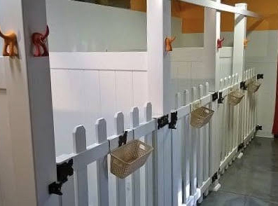Fenced dog boarding kennels for small dogs and puppies