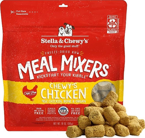 A bag of dog and puppy meal mixer formula