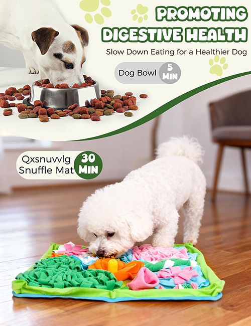 A slow feeding device for dogs and puppies
