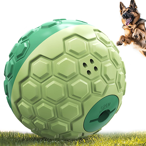A dog and puppy treat dispensing toy