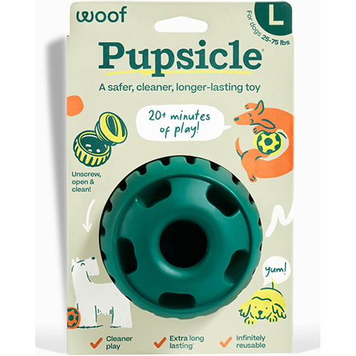 A dog and puppy interactive treat toy